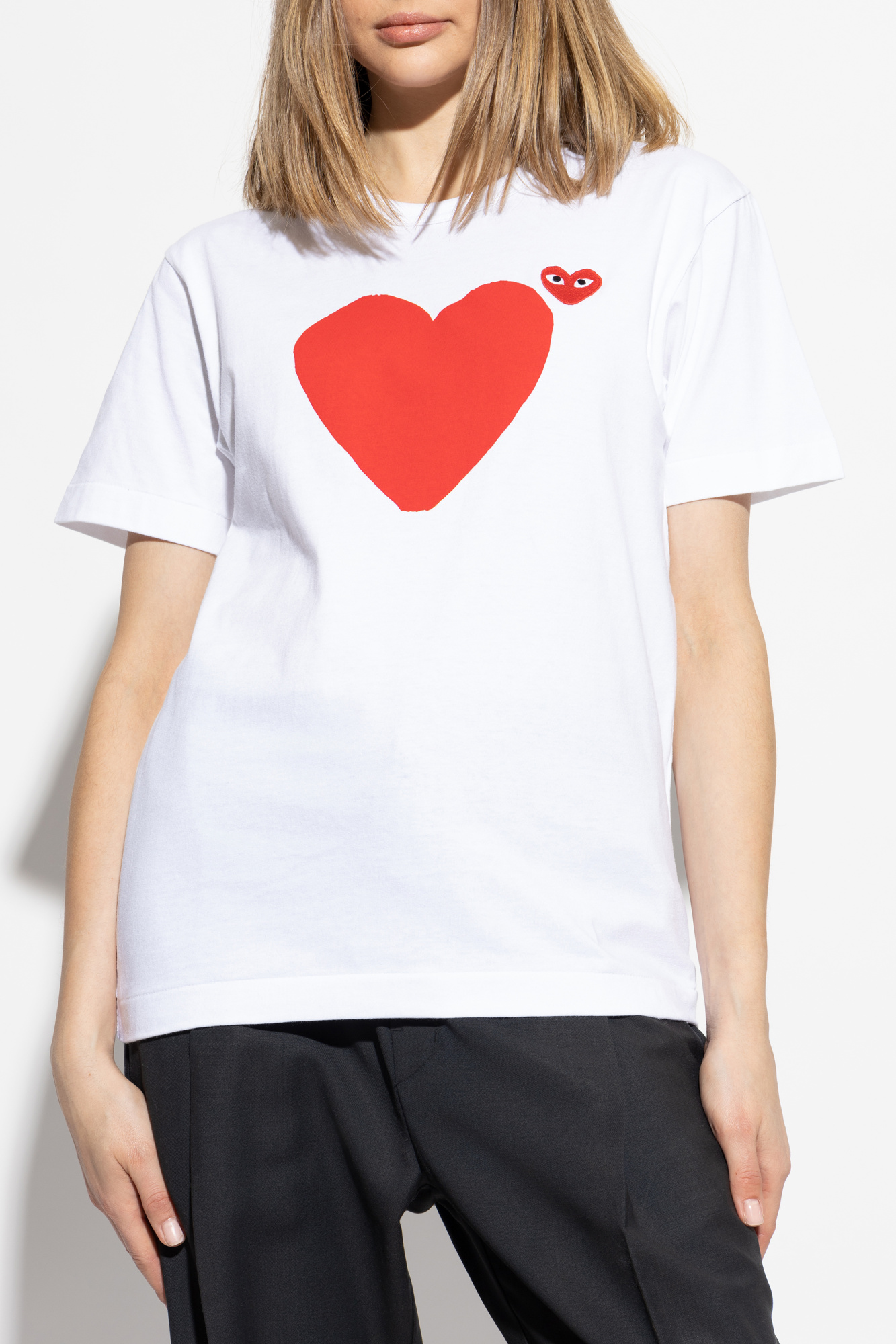 White T-shirt with logo Comme des Garçons Play - Vitkac AS